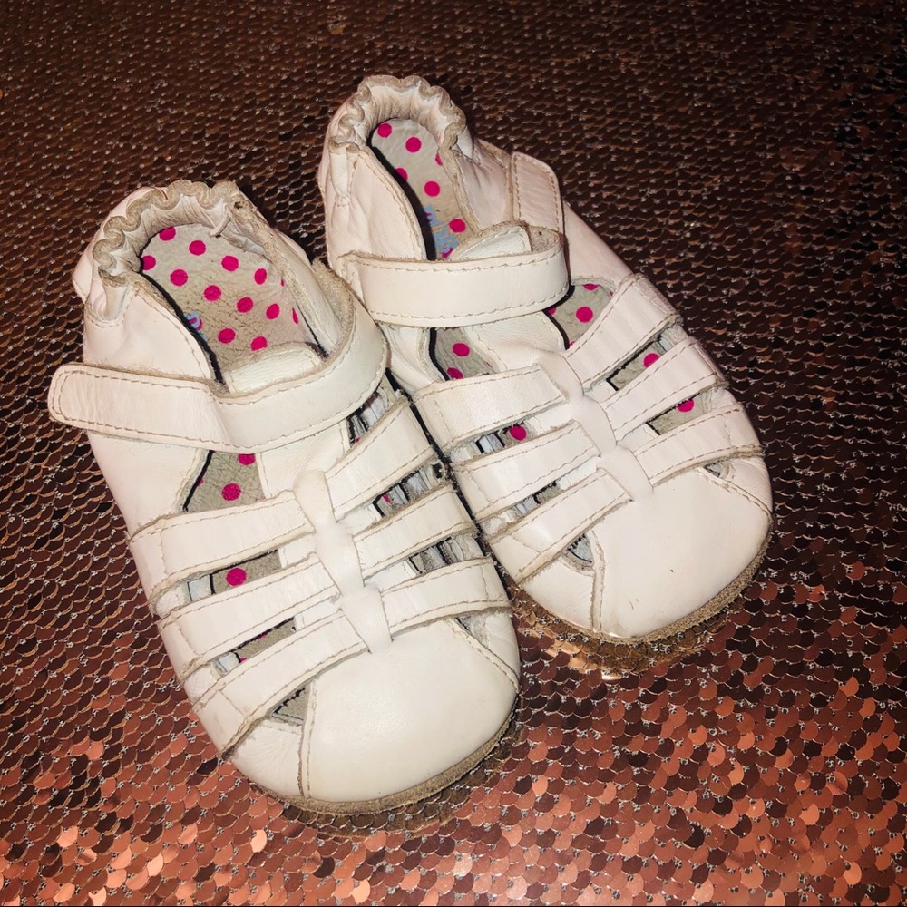 Robeez Leather White Sandals